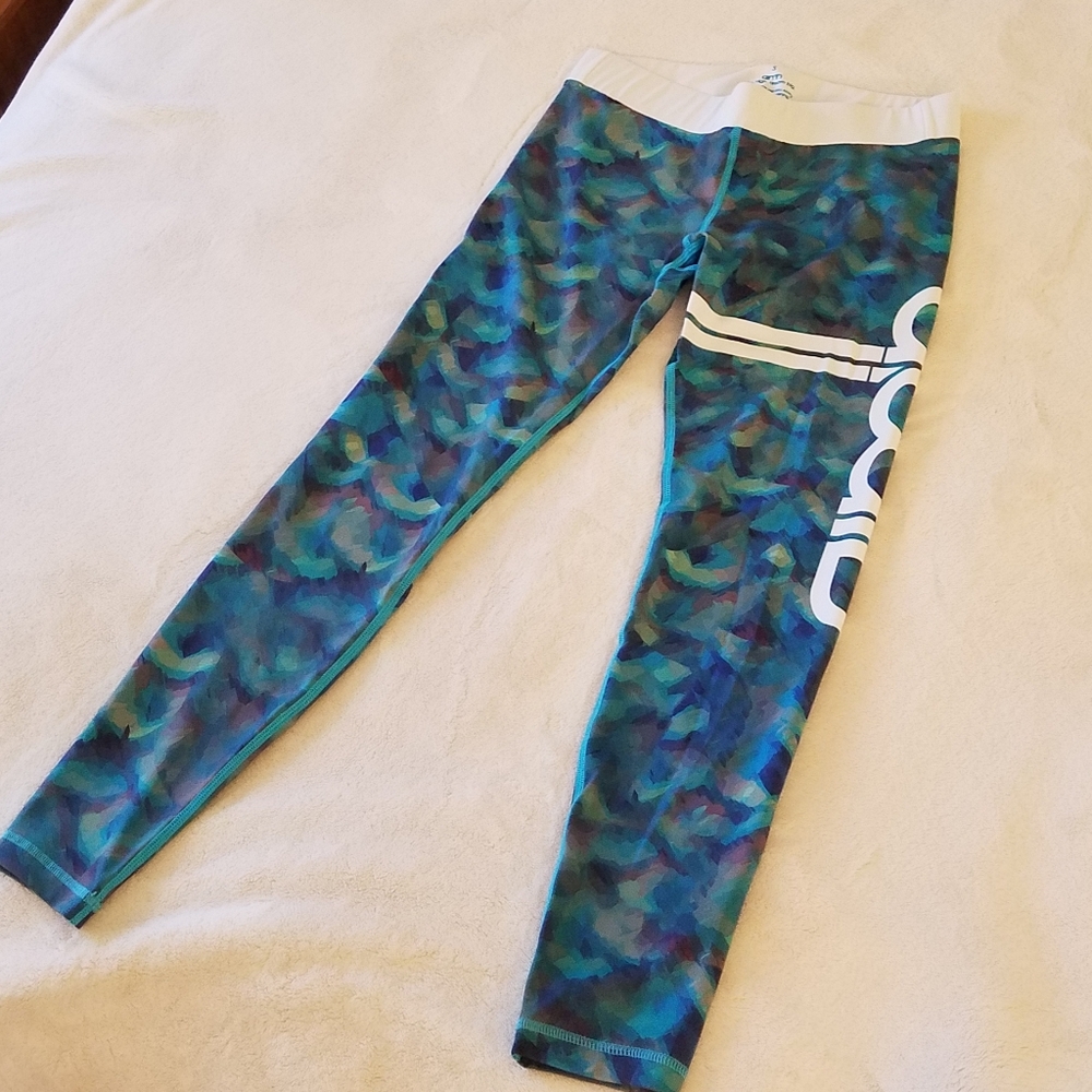 Aimn bluebird stripe leggings full length small